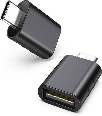 USB C to USB Adapter Pack of 2, USB 3.0 Female to Thunderbolt 4/3 Adapter Compatible with Macbook Pro Air 2024, Surface, Ipad, Iphone, Galaxy Notebook, XPS and More Type C Devices, Space Grey