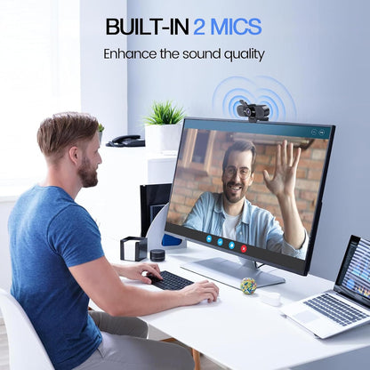 1080P Webcam with Microphone, C960 Web Cam, 2 Mics, 90° FOV, USB Type-A & A-To-C Adapter, Plug&Play Computer Camera for Online Calling, Zoom/Teams/Facetime, Switch 2 Camera Support, 2025 Version