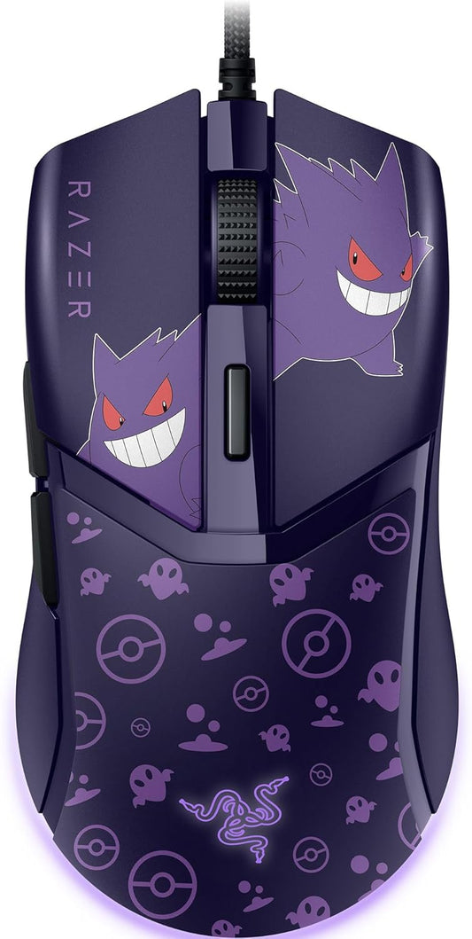 Cobra Wired Gaming Mouse: 58G Lightweight - Gen-3 Optical Switches - Chroma RGB Lighting Underglow - 8500 DPI Optical Sensor - 100% PTFE Mouse Feet - Speedflex Cable - Pokemon Gengar Edition
