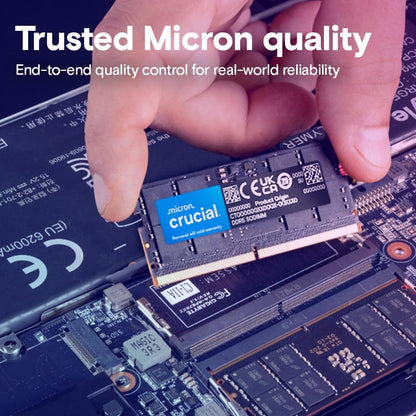 32GB DDR5 RAM Kit (2X16Gb), 5600Mhz (Or 5200Mhz or 4800Mhz) Laptop Memory 262-Pin SODIMM, Compatible with Intel Core and AMD Ryzen 7000, Black - CT2K16G56C46S5