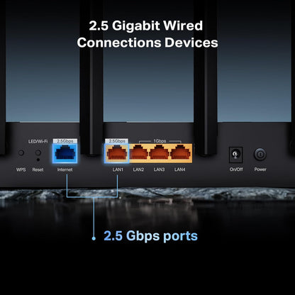 Archer BE6500 Dual-Band Wi-Fi 7 Router (Archer BE400) | Dual 2.5 Gbps Ports USB 3.0 | Covers up to 2,400 Sq. Ft and 90 Devices | Quad-Core CPU| Homeshield, Private Iot, Free Expert Support