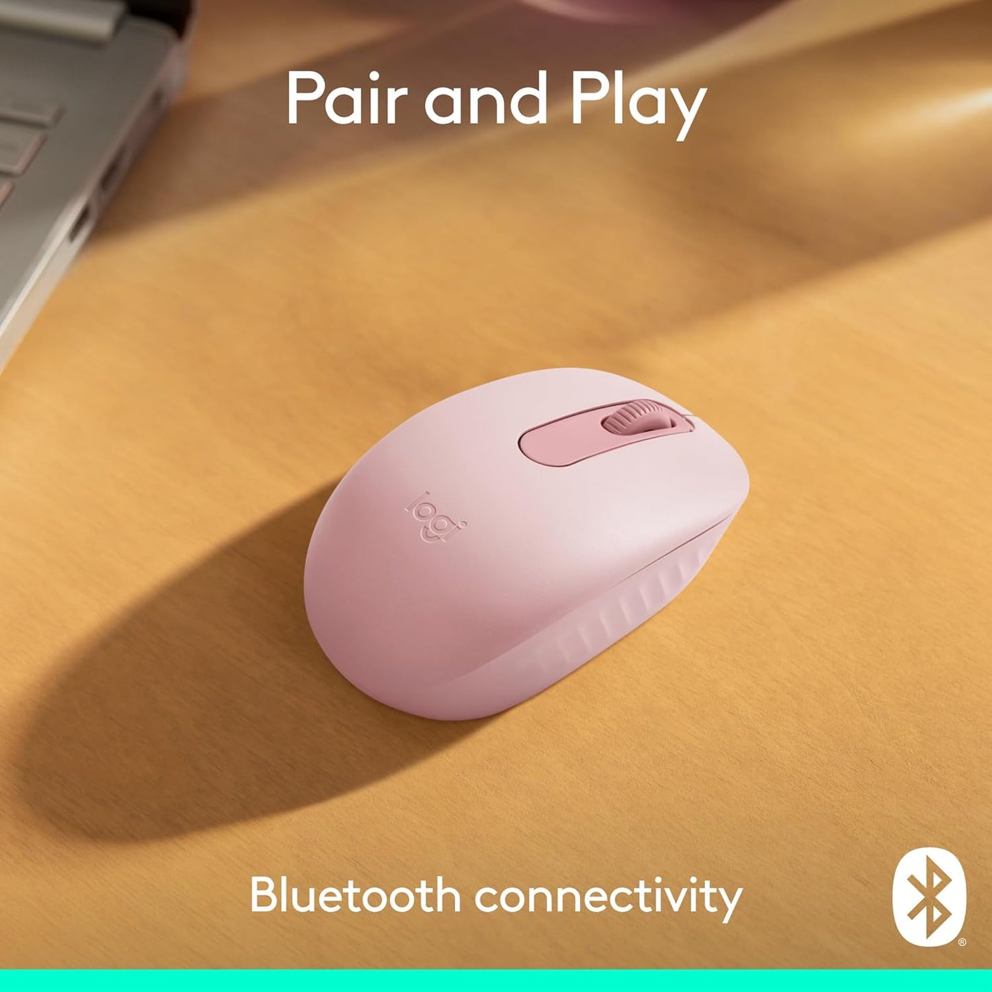 M196 Bluetooth Wireless Mouse, Compact and Portable Mouse for Laptops, Tablets and More, 12-Month Battery, Smooth Tracking, Compatible with PC and Mac, Windows and Macos - Rose