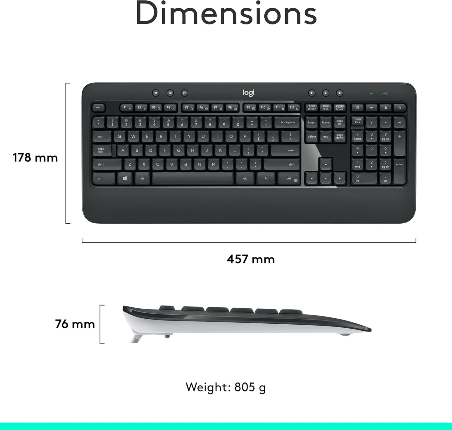 MK540 Advanced Wireless Keyboard and Mouse Combo for Windows, 2.4 Ghz Unifying Usb-Receiver, Multimedia Hotkeys, 3-Year Battery Life, for PC, Laptop