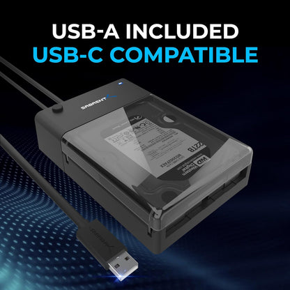 USB 3.0 to SATA External Hard Drive Lay-Flat Docking Station for 2.5 or 3.5In HDD, SSD [Support UASP] (EC-DFLT)
