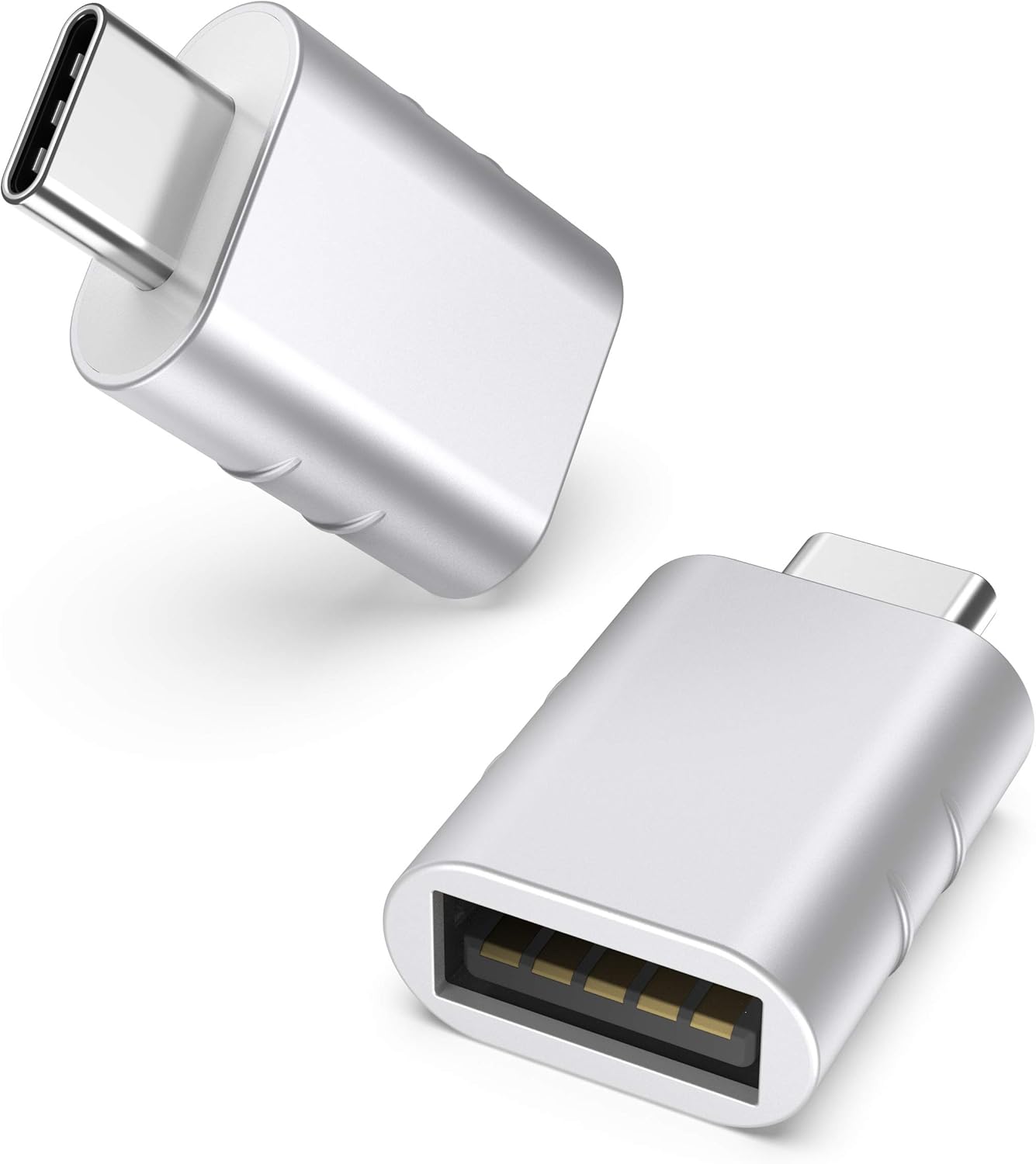 USB C to USB Adapter Pack of 2, USB 3.0 Female to Thunderbolt 4/3 Adapter Compatible with Macbook Pro Air 2024, Surface, Ipad, Iphone, Galaxy Notebook, XPS and More Type C Devices, Space Grey