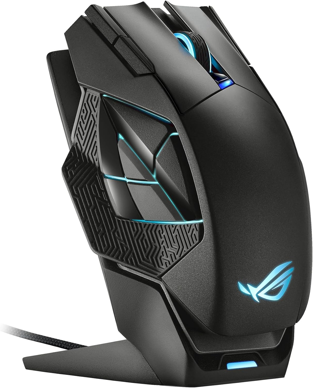 ROG Spatha X Wireless Gaming Mouse – MMO/MOBA Design, 12 Programmable Buttons, Right-Handed, 168G, Dual-Mode (Wired/2.4Ghz), 19K DPI, up to 67Hr Battery, Magnetic Charging Dock, Pc/Mac Support