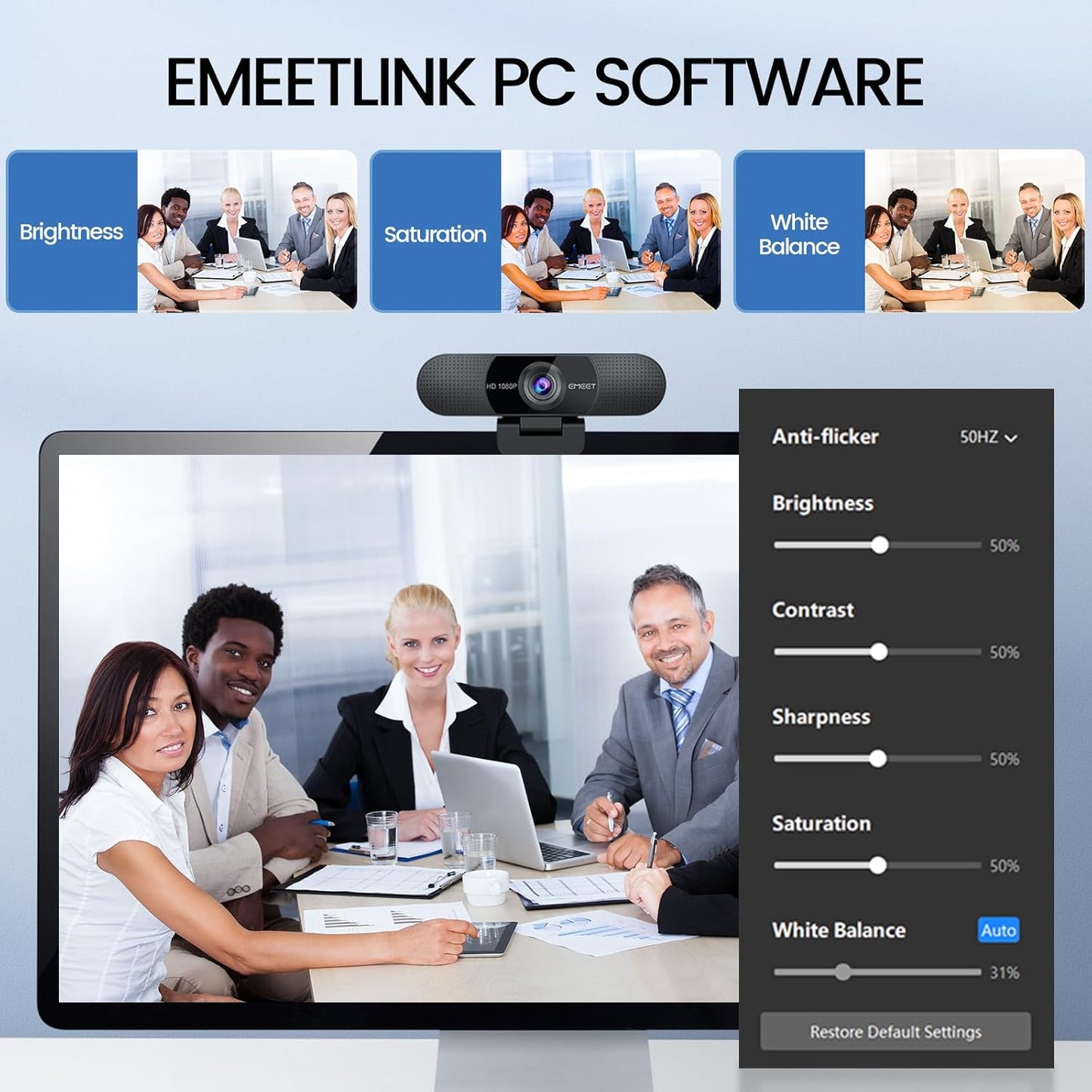 1080P Webcam with Microphone, C960 Web Cam, 2 Mics, 90° FOV, USB Type-A & A-To-C Adapter, Plug&Play Computer Camera for Online Calling, Zoom/Teams/Facetime, Switch 2 Camera Support, 2025 Version
