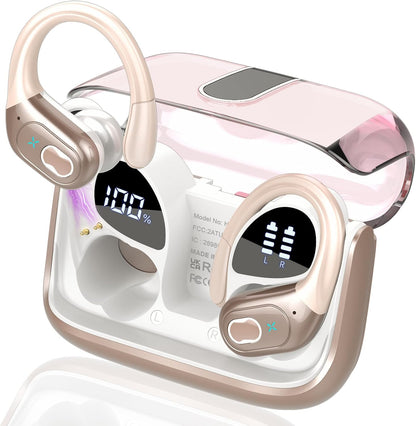 Wireless Earbuds 75Hrs Bluetooth 5.4 Headphone Sport, 2025 Bluetooth Earbuds Stereo Deep Bass over Ear Bud with Earhooks, ENC Noise Cancelling Mic, IPX7 Waterproof Earphone for Workout/Running