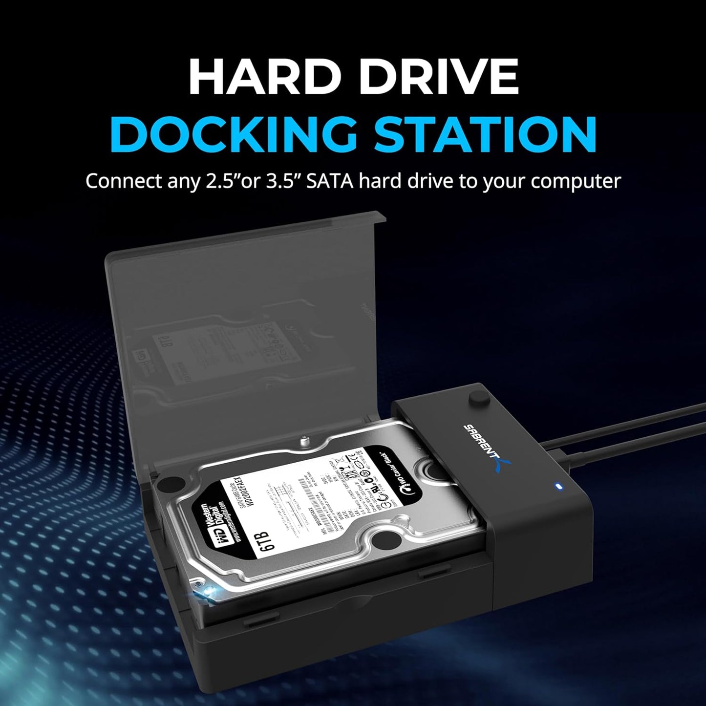 USB 3.0 to SATA External Hard Drive Lay-Flat Docking Station for 2.5 or 3.5In HDD, SSD [Support UASP] (EC-DFLT)