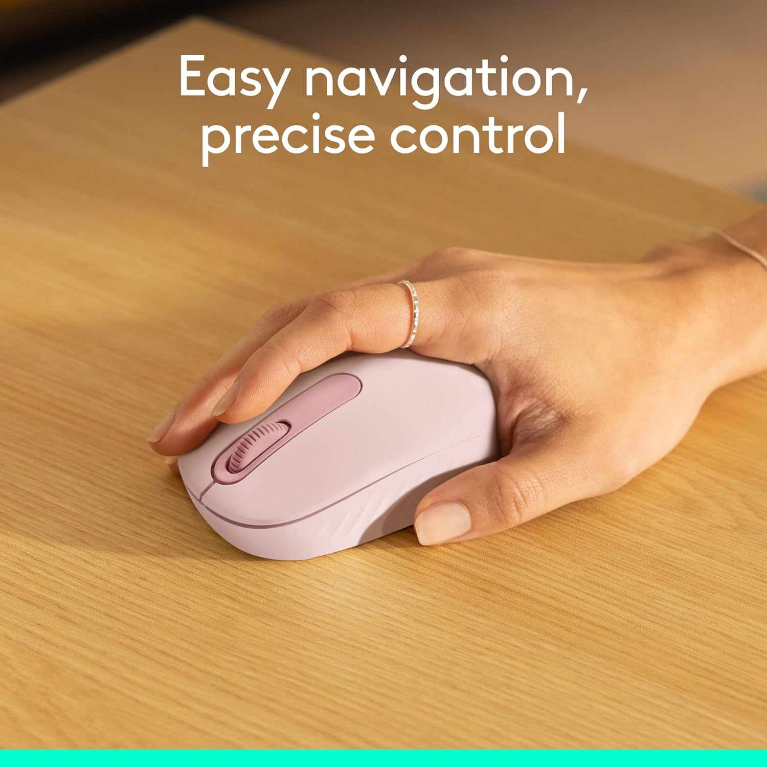 M196 Bluetooth Wireless Mouse, Compact and Portable Mouse for Laptops, Tablets and More, 12-Month Battery, Smooth Tracking, Compatible with PC and Mac, Windows and Macos - Rose