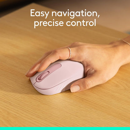 M196 Bluetooth Wireless Mouse, Compact and Portable Mouse for Laptops, Tablets and More, 12-Month Battery, Smooth Tracking, Compatible with PC and Mac, Windows and Macos - Rose