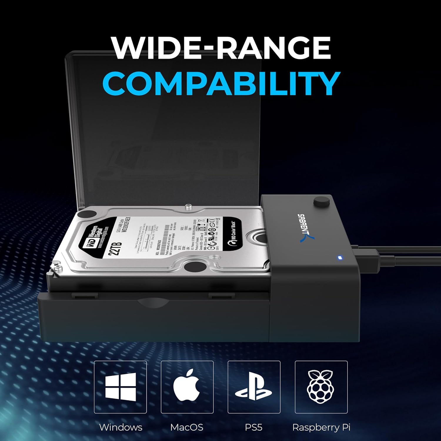 USB 3.0 to SATA External Hard Drive Lay-Flat Docking Station for 2.5 or 3.5In HDD, SSD [Support UASP] (EC-DFLT)