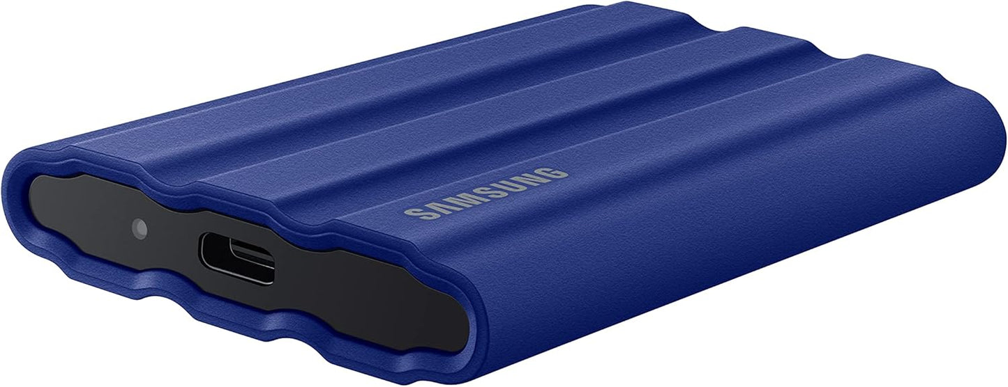 T7 Shield 2TB Portable SSD, USB 3.2 Gen2, Rugged, IP65 Rated, for Photographers, Content Creators and Gaming, External Solid State Drive (MU-PE2T0R/AM, 2022), Blue