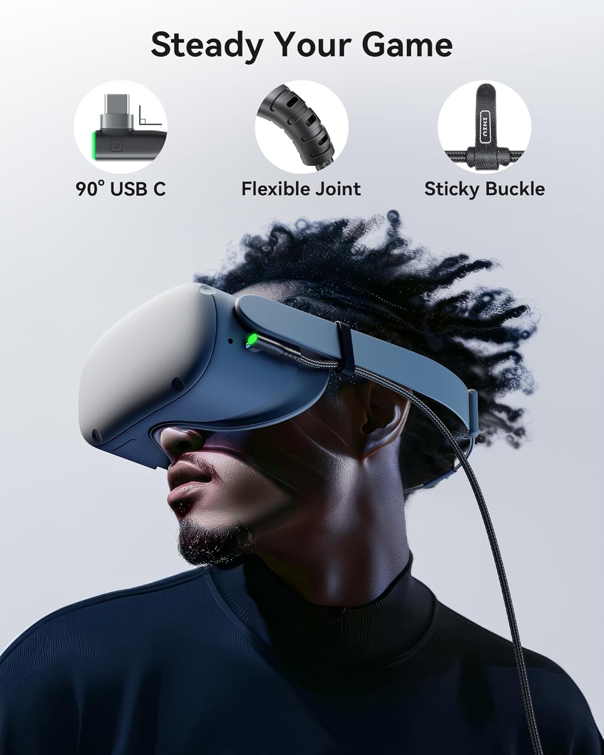 Link Cable, [16FT 5M] VR Cable USB 3.0 High Speed Type C Charger Cable Fast Charging While Playing,Usb to USB C Cable for Meta Oculus Quest 3S 3 2 Pico 4 Accessories and Gaming PC Steam VR