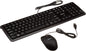 USB Wired Computer Keyboard and Mouse Bundle Pack, Plug and Play, Black, 10-Pack