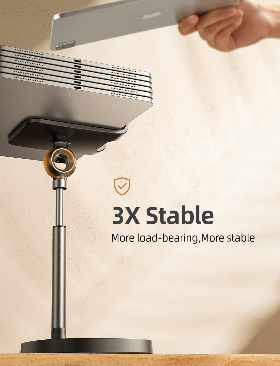 Cell Phone Stand Adjust for Iphone Phone Holder for Desk Recording, Gifts Women Office Desk Accessories PC Gaming Essentials Kitchen Gadgets Fit Otterbox Case Switch Ipad Air Tablet 4-10 In