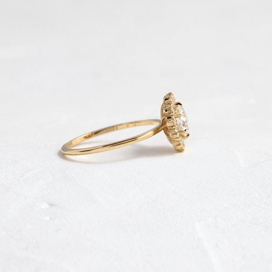 Women's Zircon Ring Alloy Inlaid