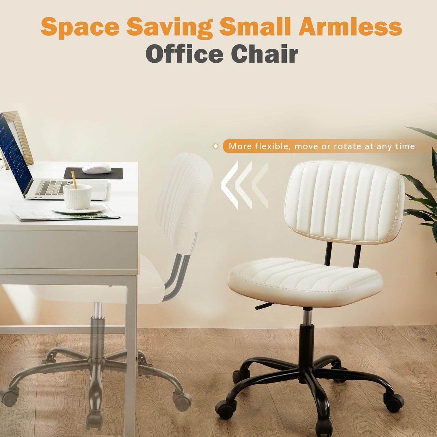 Adjustable Height 360° Rolling Swivel Computer Task Chair Without Arm