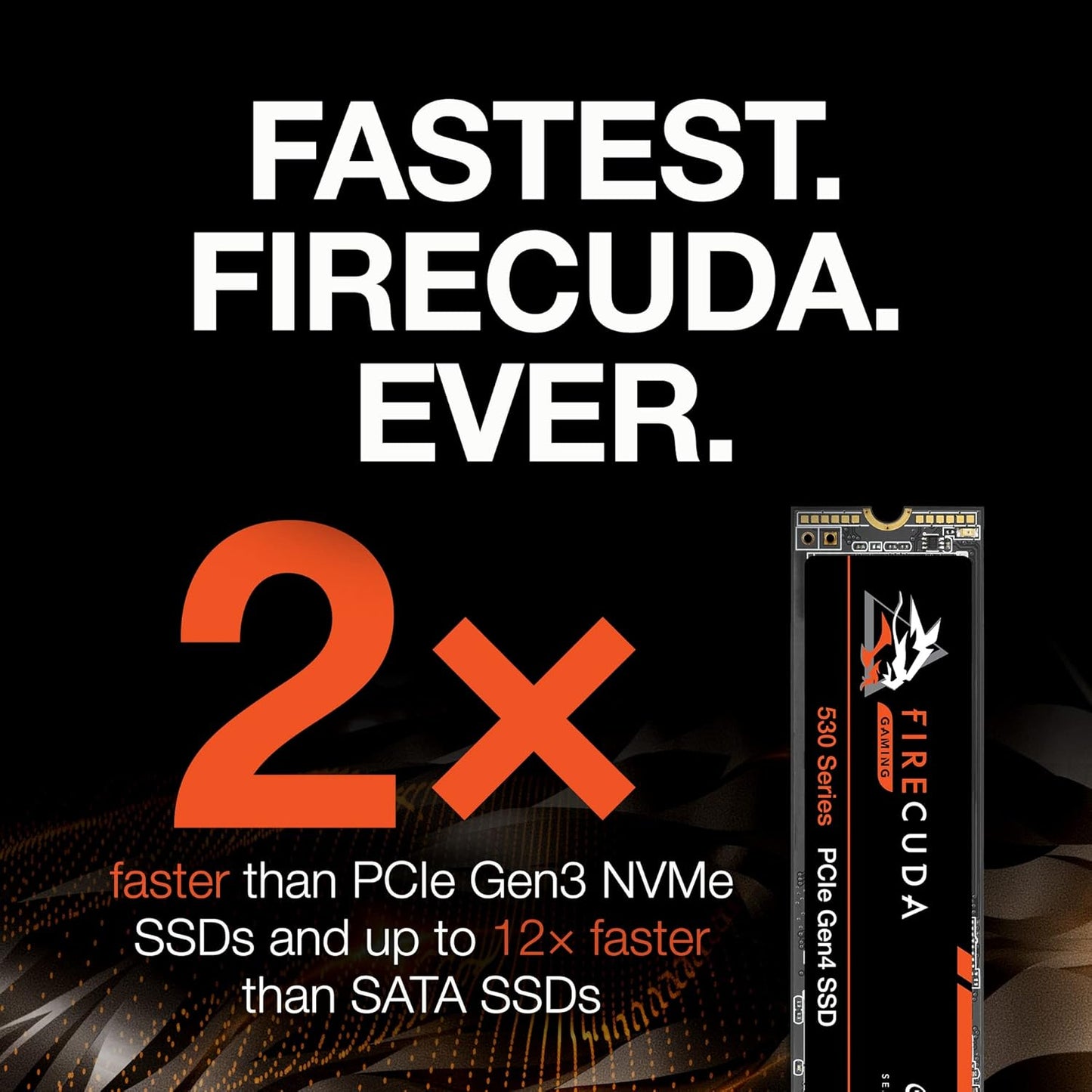 Firecuda 530 4TB Solid State Drive - M.2 Pcie Gen4 ×4 Nvme 1.4, Speeds up to 7300 Mb/S, Compatible PS5 Internal SSD, 3D TLC NAND, 1275 TBW, 1.8M MTBF, 3Yr Rescue Services (ZP4000GM3A013)