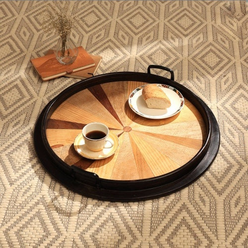 Handmade Wooden Round Tray
