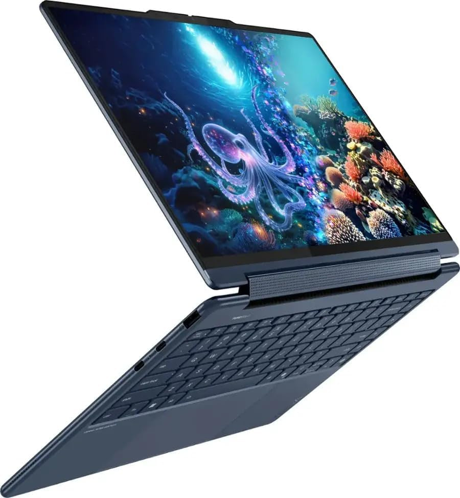 Yoga 9I 2-In-1 Aura Edition 14" Copilot+ Laptop (2025) - Intel Ultra 7 258V 8-Core, 32GB RAM, 1TB M.2 Nvme SSD, 14.0" 4K OLED Touchscreen, Windows 11 Pro - Cosmic Blue