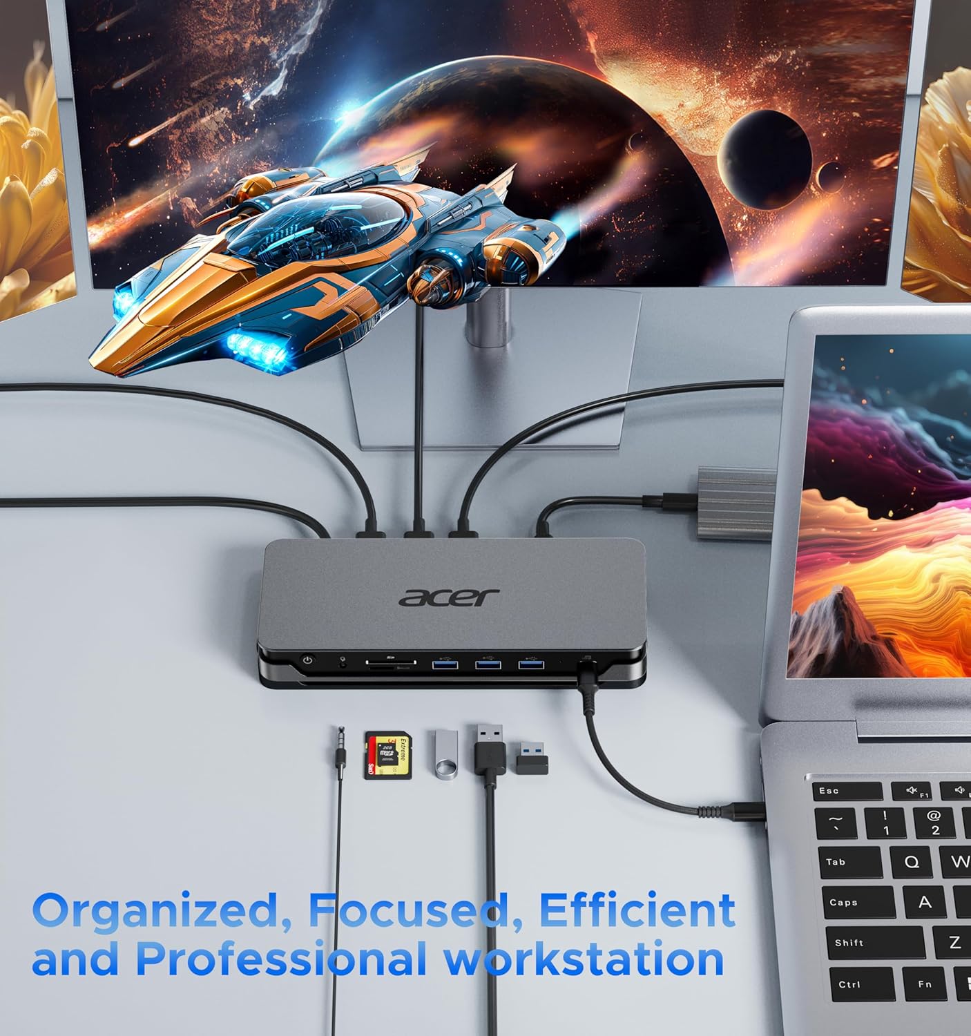 Premium 13-In-1 Docking Station with 110W PD & Triple Monitor Support | Dual 4K HDMI and Dp,5Gbps USB A/C,Gigabit Ethernet,Security Lock | Laptop Docking Station for Windows/Dell/Hp/Lenovo/Asus