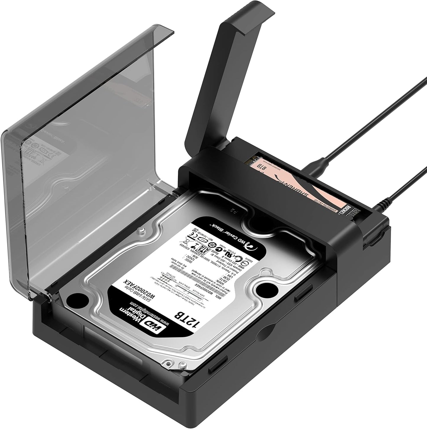 USB 3.0 to SATA External Hard Drive Lay-Flat Docking Station for 2.5 or 3.5In HDD, SSD [Support UASP] (EC-DFLT)