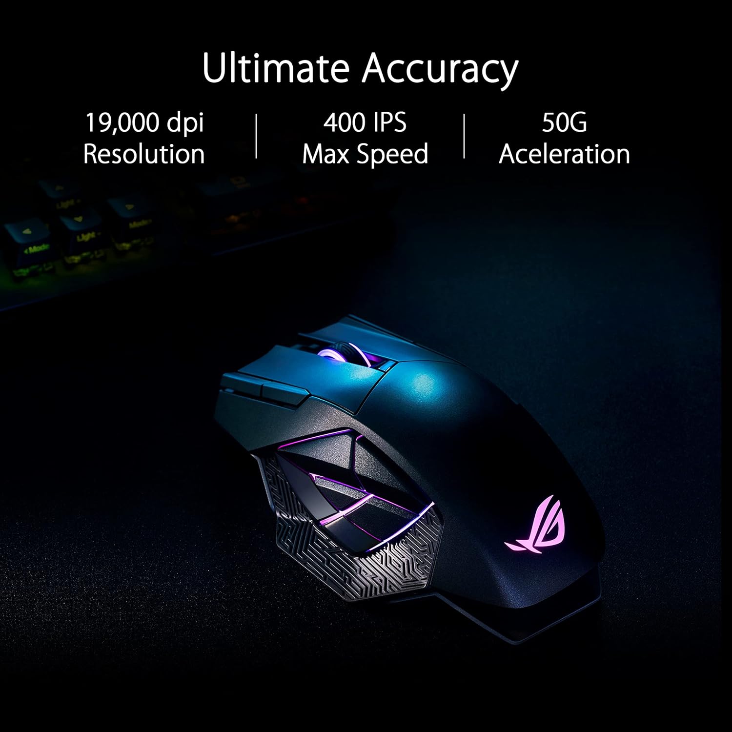 ROG Spatha X Wireless Gaming Mouse – MMO/MOBA Design, 12 Programmable Buttons, Right-Handed, 168G, Dual-Mode (Wired/2.4Ghz), 19K DPI, up to 67Hr Battery, Magnetic Charging Dock, Pc/Mac Support