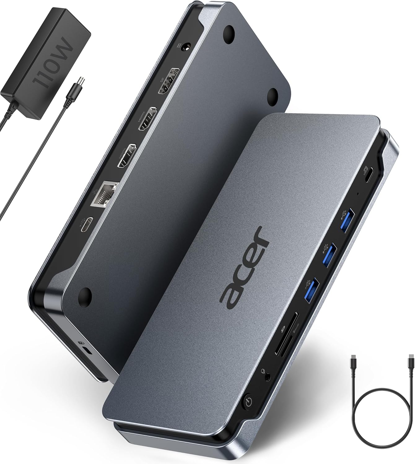 Premium 13-In-1 Docking Station with 110W PD & Triple Monitor Support | Dual 4K HDMI and Dp,5Gbps USB A/C,Gigabit Ethernet,Security Lock | Laptop Docking Station for Windows/Dell/Hp/Lenovo/Asus