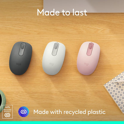 M196 Bluetooth Wireless Mouse, Compact and Portable Mouse for Laptops, Tablets and More, 12-Month Battery, Smooth Tracking, Compatible with PC and Mac, Windows and Macos - Rose