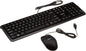 USB Wired Computer Keyboard and Mouse Bundle Pack, Plug and Play, Black, 10-Pack