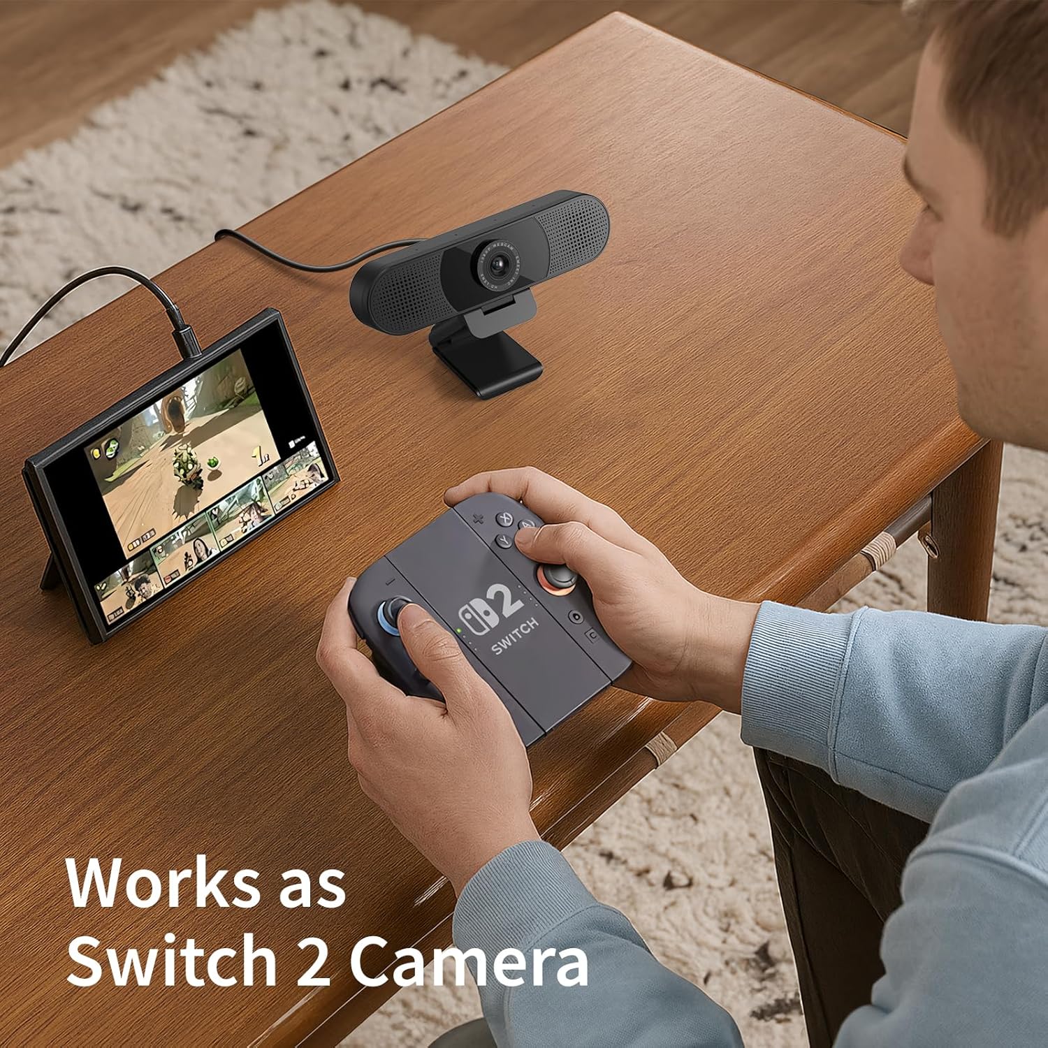 1080P Webcam with Microphone, C960 Web Cam, 2 Mics, 90° FOV, USB Type-A & A-To-C Adapter, Plug&Play Computer Camera for Online Calling, Zoom/Teams/Facetime, Switch 2 Camera Support, 2025 Version
