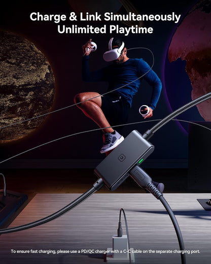 Link Cable, [16FT 5M] VR Cable USB 3.0 High Speed Type C Charger Cable Fast Charging While Playing,Usb to USB C Cable for Meta Oculus Quest 3S 3 2 Pico 4 Accessories and Gaming PC Steam VR