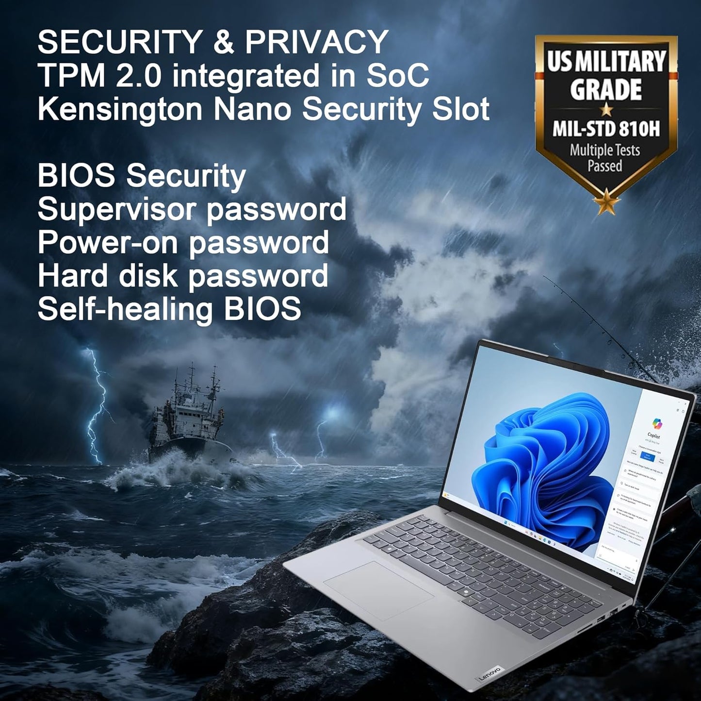 Lenovo Thinkbook 16 Gen 7 Business Laptop (16" FHD+ Anti-Glare, AMD Ryzen 5 7533HS (> I7-1255U), 16GB DDR5 RAM, 512GB SSD), Fingerprint Reader, Webcam, Ethernet, Wi-Fi 6, Win 11 Pro W/ Copilot, Grey