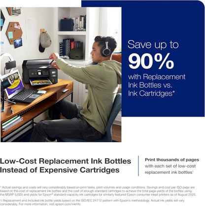 Ecotank ET-2800 Wireless Color All-In-One Cartridge-Free Supertank with Scan and Copy, the Ideal Basic Home Printer - Black