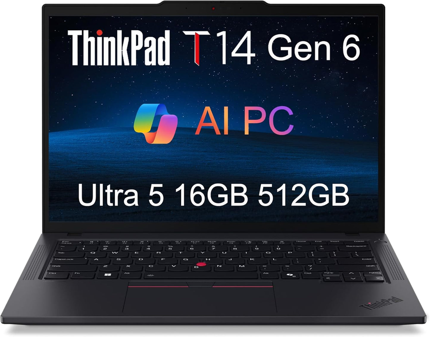 Lenovo Thinkpad T14 Gen 6 Business Laptop (14" FHD+, Intel 12-Core Ultra 5 225U (> Ultra 7 155U), 32GB DDR5 RAM, 1TB SSD), Backlit, Fingerprint, 5MP Webcam, Thunderbolt 4, Win 11 Pro, 2025 AI PC