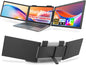 Dual Laptop Screen Extender, 14" 1080P IPS Portable Triple Monitor for 13.3-16.1" Laptops with USB-C Port, Plug and Play, Attachment Screen for Windows/Mac/Android/Switch/Ps5/Xbox