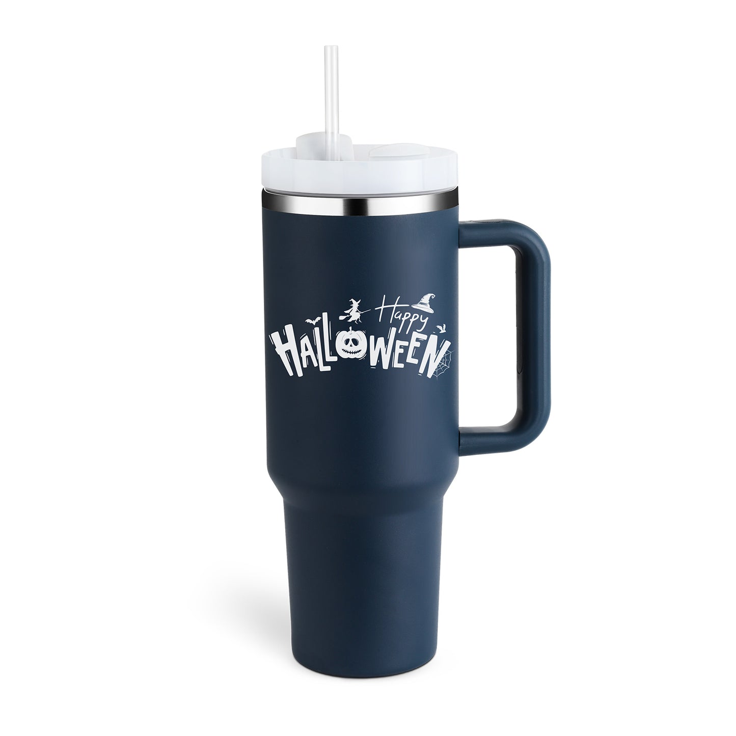 40 Oz Insulated Tumbler with Handle & Straw