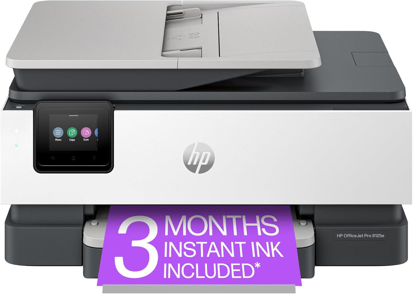 Officejet Pro 8125E Wireless All-In-One Color Inkjet Printer, Print, Scan, Copy, ADF, Duplex Printing Best-For-Home Office, 3 Month Instant Ink Trial Included, Ai-Enabled (405T6A)
