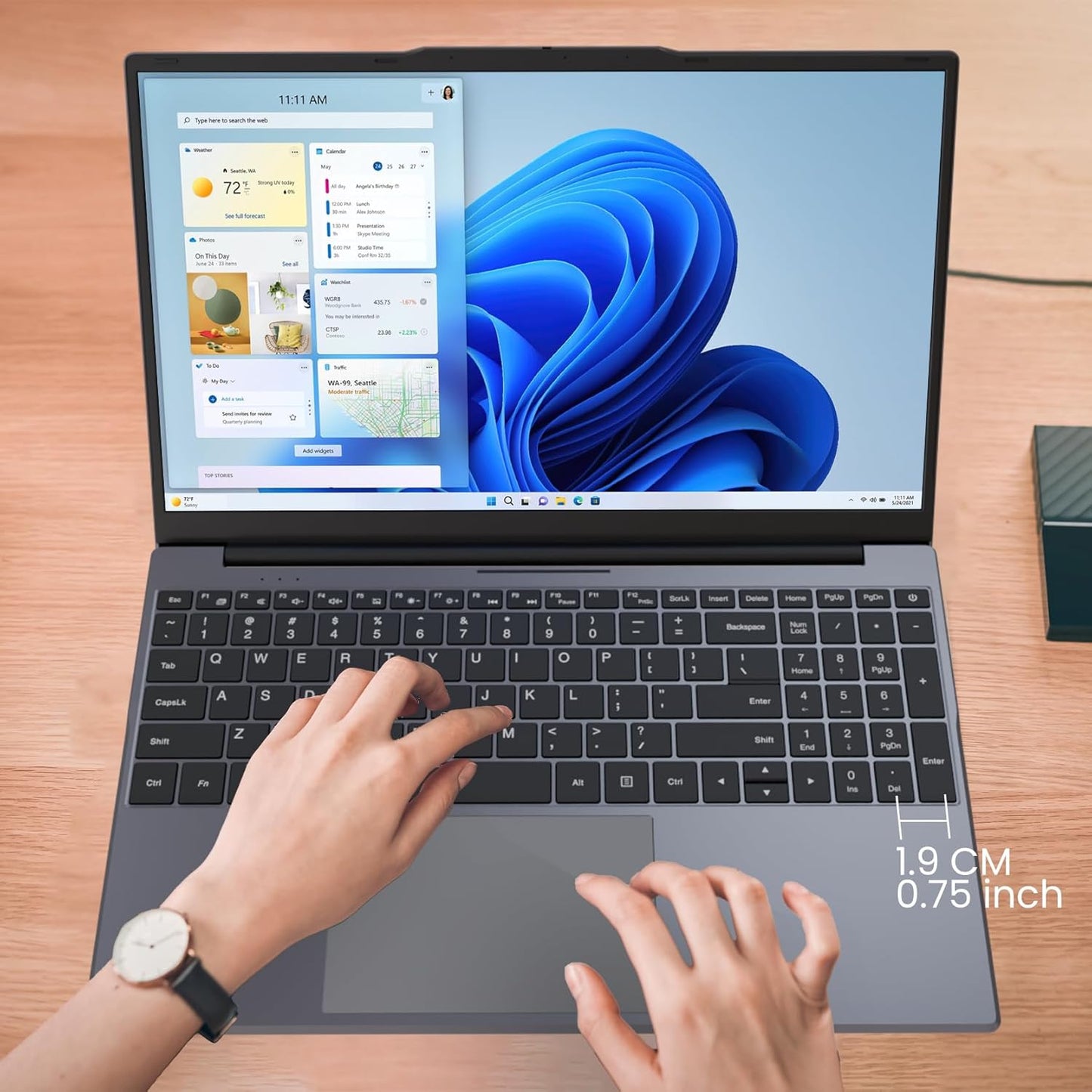 15.6" FHD Laptop Computers, Compatible with Windows 11, Pentium Gold (Beats Pentium, Celeron), Cooling Fan, 4GB RAM, 128GB SSD, up to 2TB, HDMI, for Business, Student