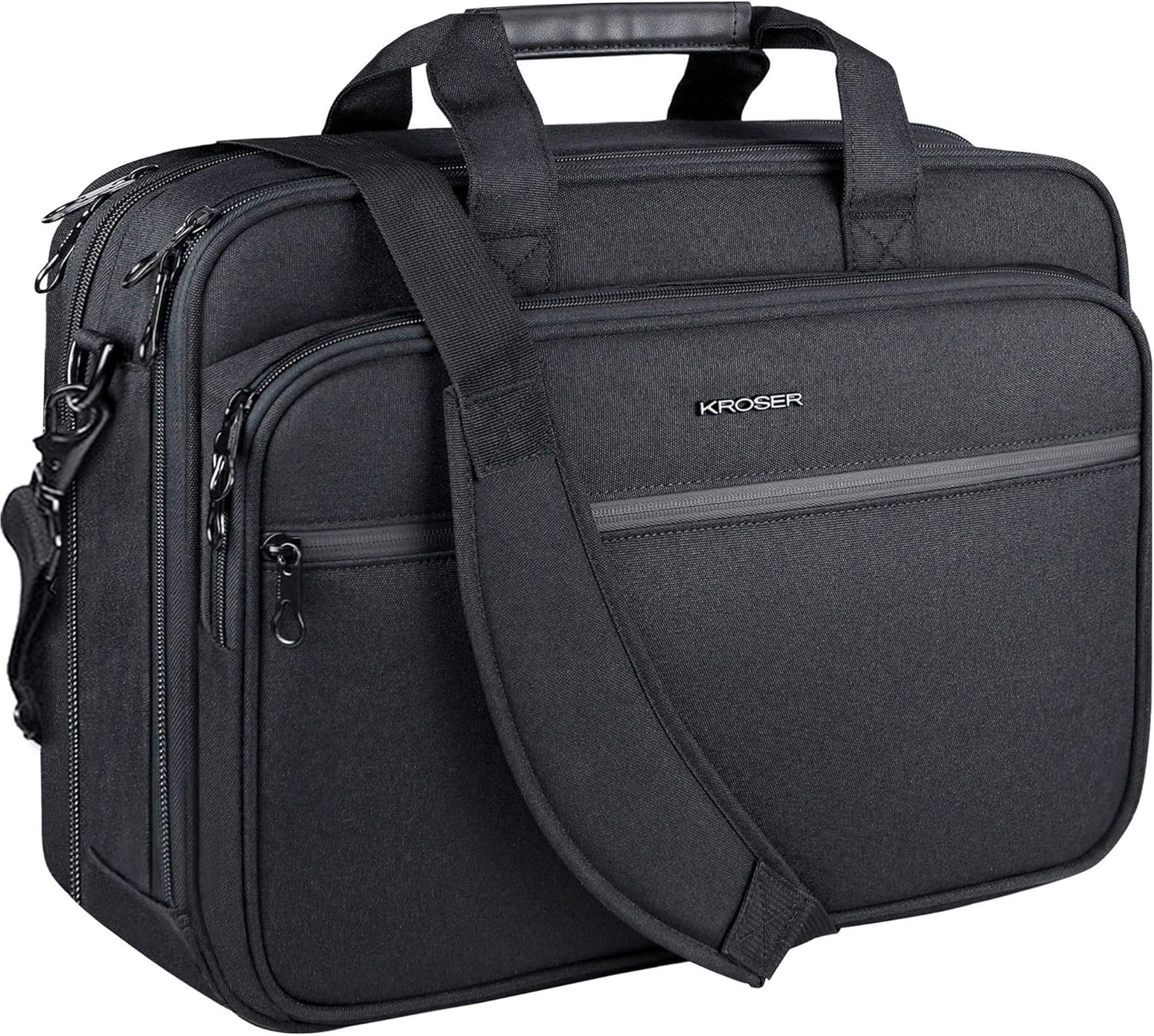 Laptop Bag Premium Laptop Briefcase Fits up to 17.3 Inch Laptop Expandable Water-Repellent Shoulder Messenger Bag Computer Bag with RFID Pockets for Travel/Business/Men/Women-Black