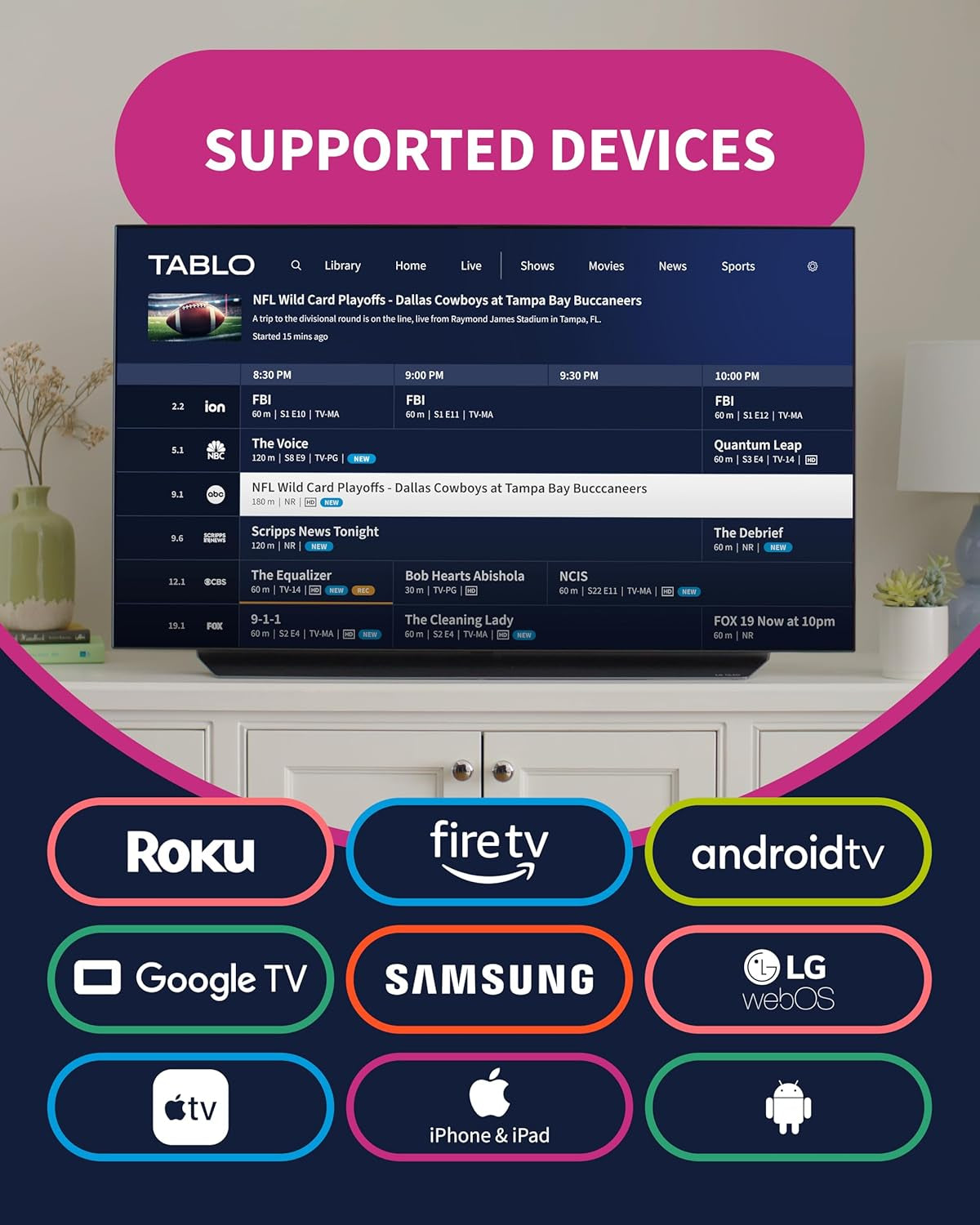 4Th Gen 2-Tuner Over-The-Air (OTA) DVR - Watch, Pause & Record Live TV, News, Sports & Movies Throughout Your Home over Wi-Fi - Pairs W/Any TV Antenna - 50+ Hrs Recording - No Subscriptions
