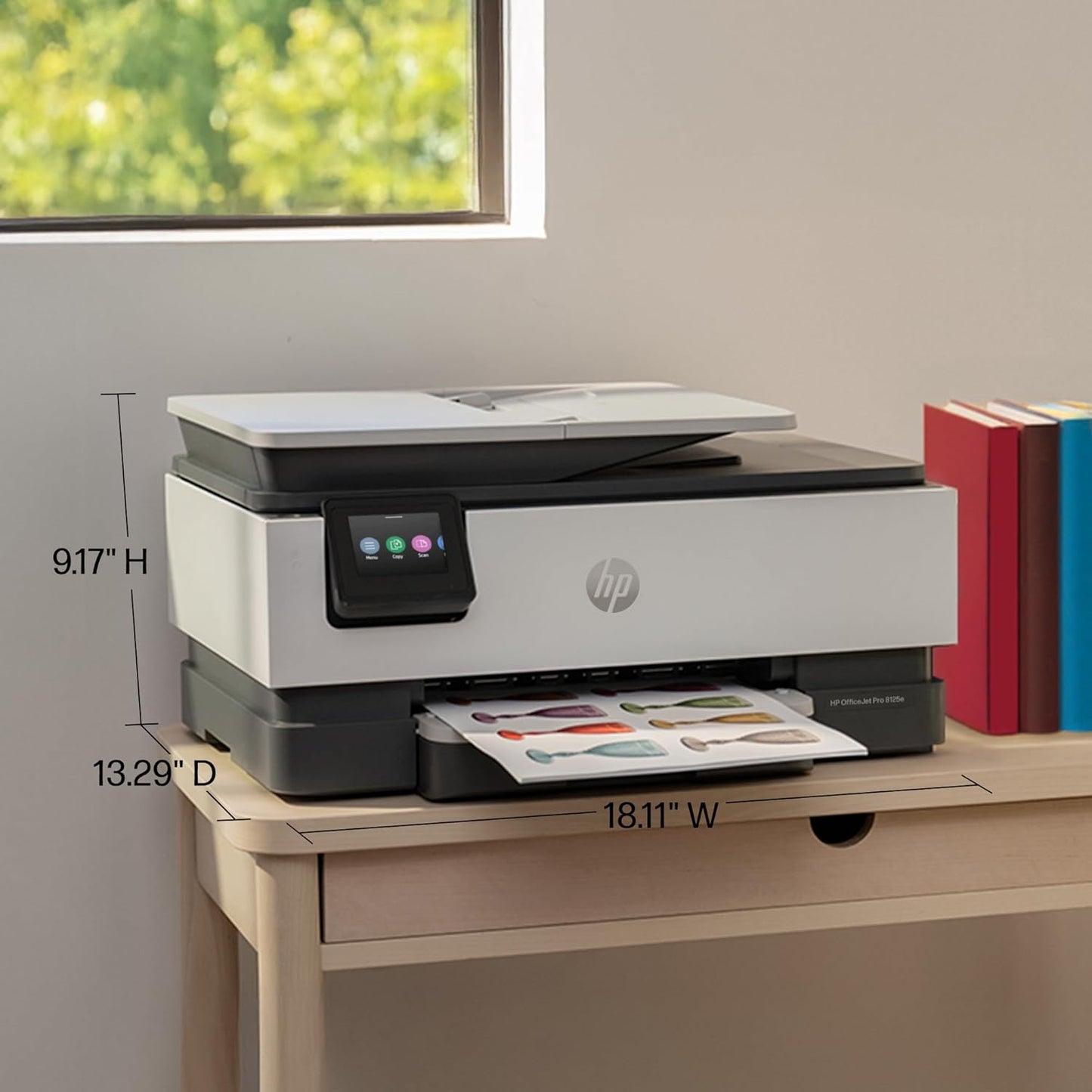 Officejet Pro 8125E Wireless All-In-One Color Inkjet Printer, Print, Scan, Copy, ADF, Duplex Printing Best-For-Home Office, 3 Month Instant Ink Trial Included, Ai-Enabled (405T6A)