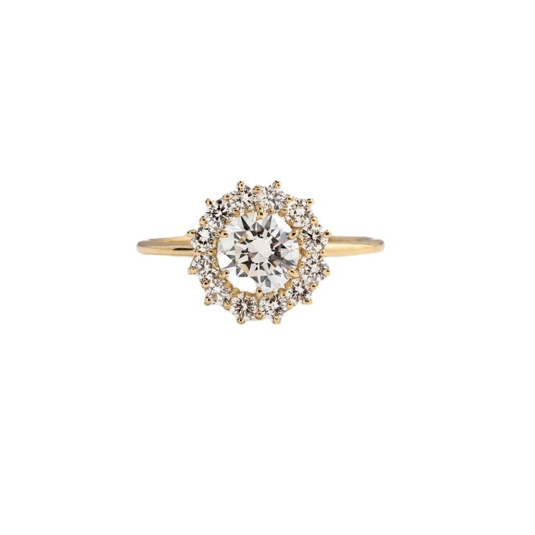Women's Zircon Ring Alloy Inlaid
