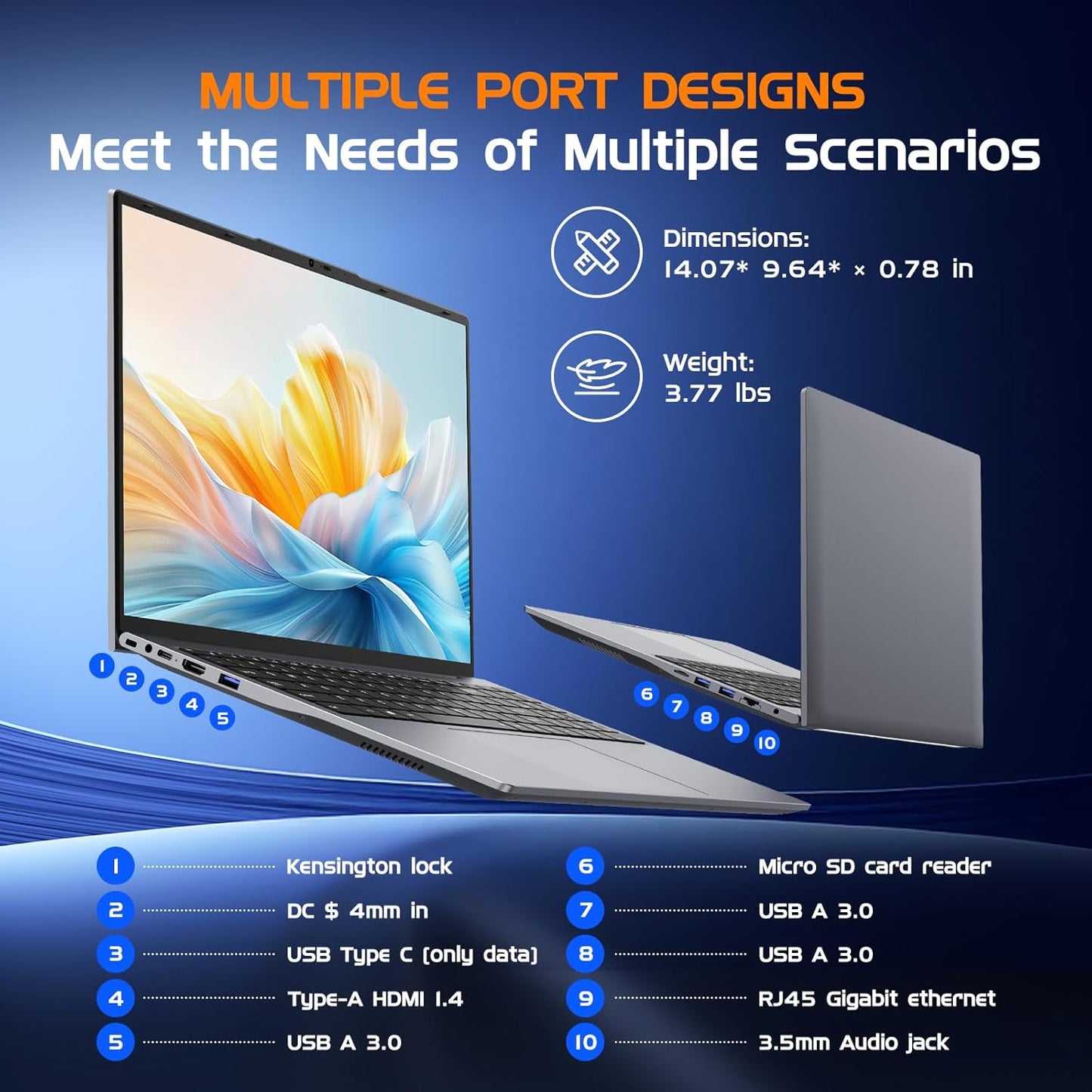 16" Laptop Computer Core I5(Up to 3.6Ghz)16Gb RAM,512GB Ssd,Win11 Pro Notebook PC,MS Office 365,Gaming Laptop,1920 X 1200 FHD 16:10 Display, with BT5.0 Wi-Fi, USB A, HDMI, RJ45, Backlit Keyboard