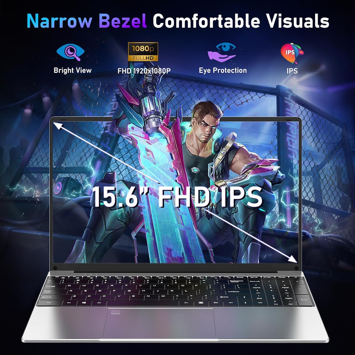 Gaming Laptop,15.6 Inch Laptop Computer,32Gb RAM 1TB SSD,AMD Ryzen 5 7430U (Up to 4.3Ghz,Beat 5700U),AMD Radeon Graphics,15.6”Fhd 1920 * 1080 Display,Wifi 5,Bt5.0,Backlit Keyboard