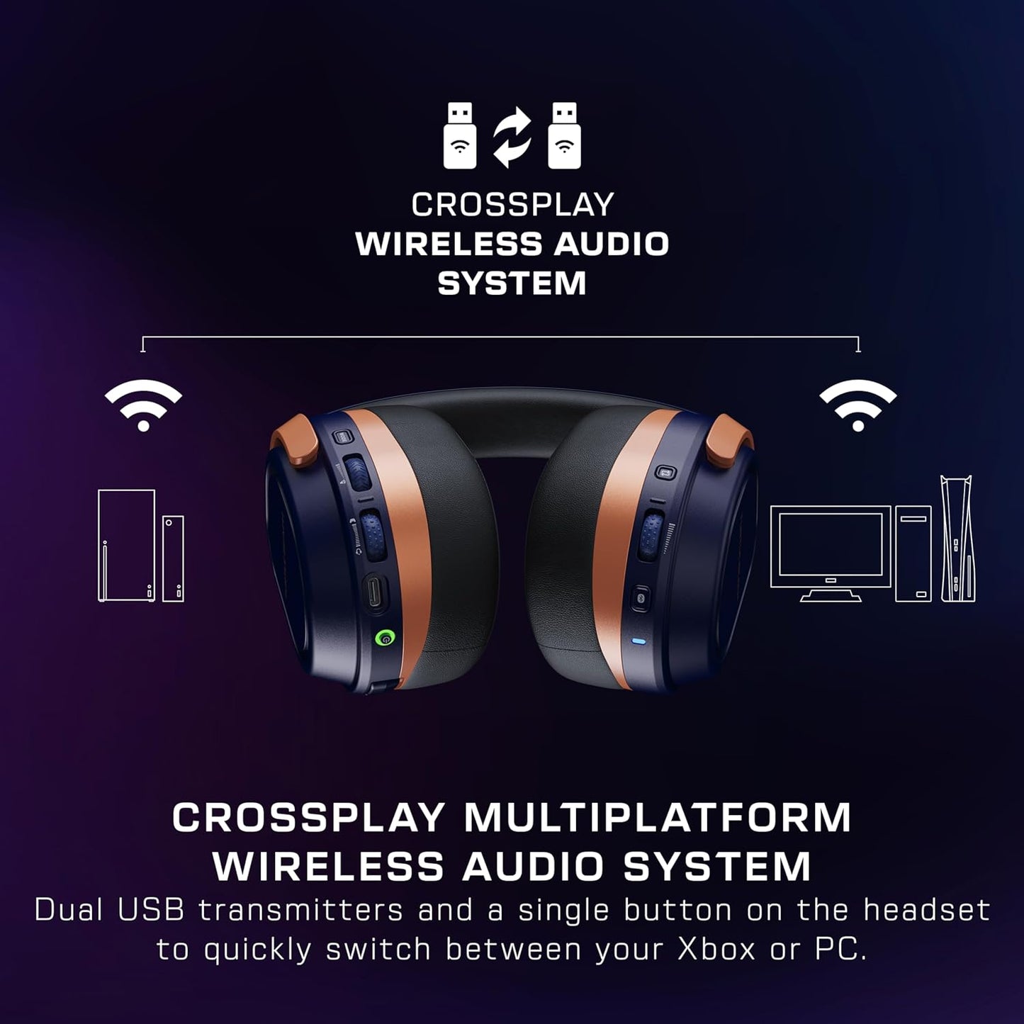 Stealth 700 Gen 3 Wireless Multiplatform Amplified Gaming Headset for Xbox Series X|S, Xbox One, PC, PS5, Mobile – 60Mm Drivers, AI Noise-Cancelling Mic, Bluetooth, 80-Hr Battery – Cobalt