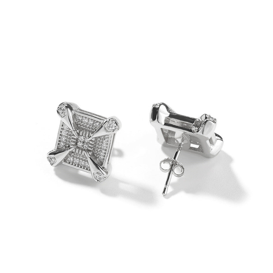 Fashion New Dragon Claw Square Stud Earrings