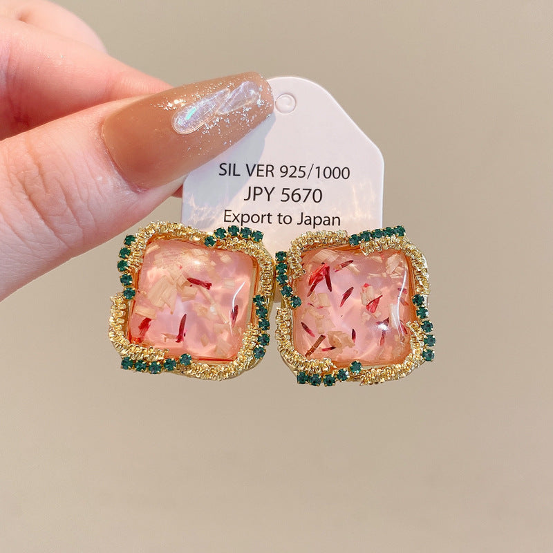 Sweet All-matching Colorful Flower Stud Earrings