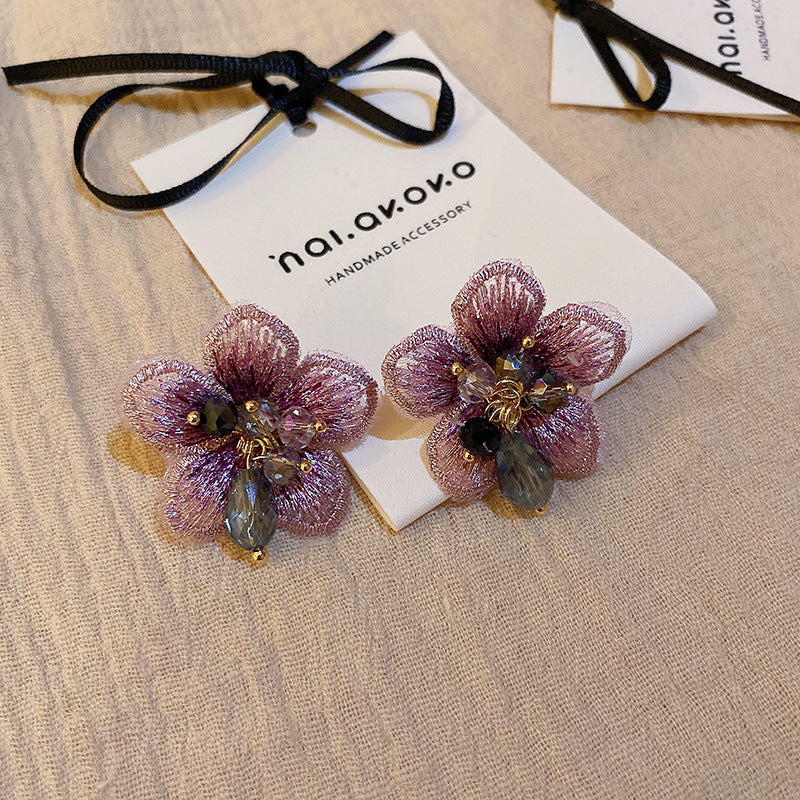 Sweet All-matching Colorful Flower Stud Earrings
